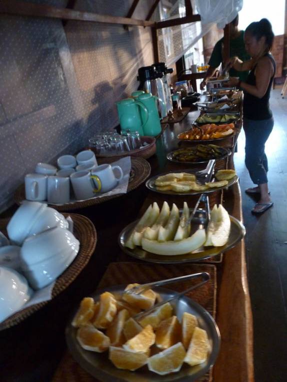 Delicioso café da manhã na Pousada Uacari, na Reserva de Mamirauá, perto de Tefé, no Amazonas